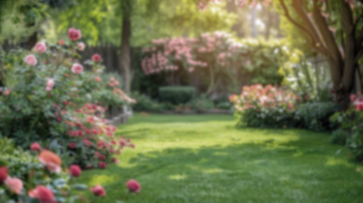 ai-generated-beautiful-bright-background-of-a-summer-garden-with-a-flowering-rose-bush-free-photo